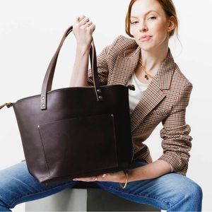 Portland Leather Goods Zippered Tote Bag